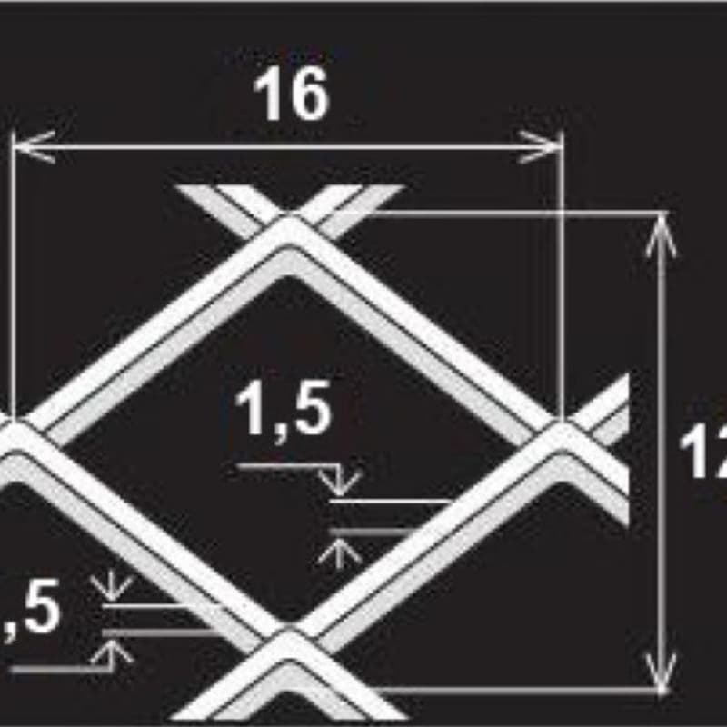 Просічно-витяжний лист 16/12x1,5x1,5