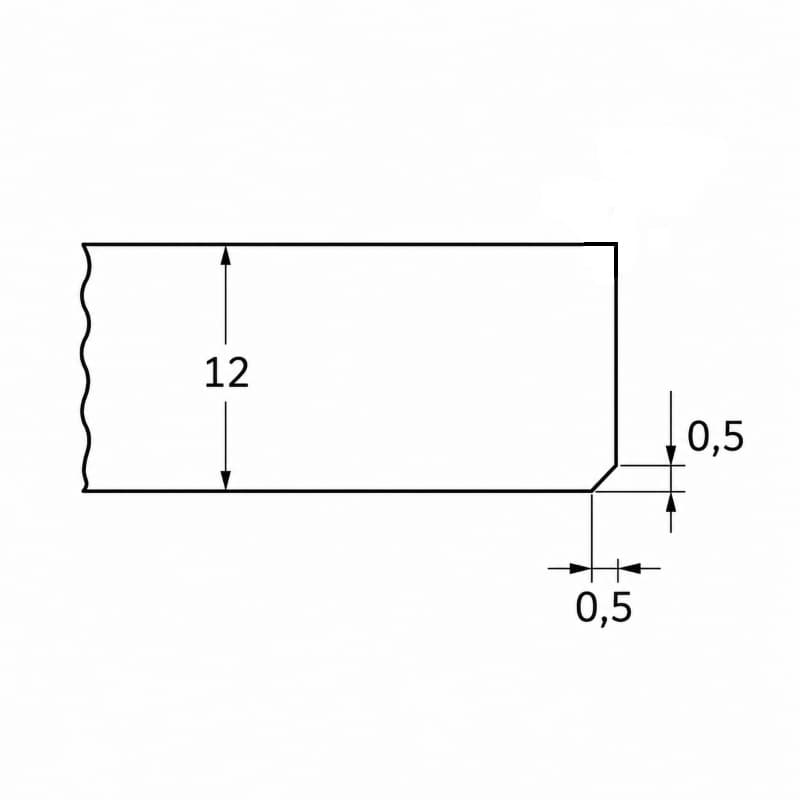 Фрезерування крайки Фаска 0,5х0,5 мм (Компакт-плита)