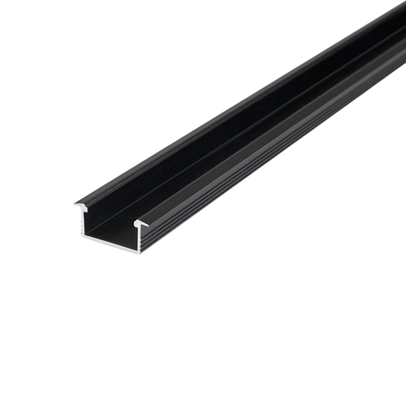 Профіль для LED-стрічки, ВРІЗНИЙ, L = 2m, алюміній, анодов. чорний