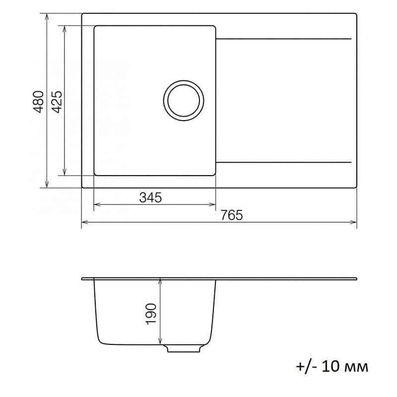 Мойка гранитная Model K 040.78 серый Cascata Мойка гранитная Model K 040.78 серый Cascata