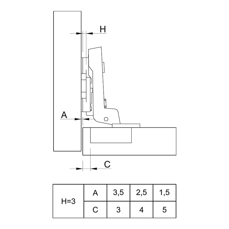 Петля Clip-on, 110°, Intermat 9973, внутр., без пруж., никель (9042878) Hettich