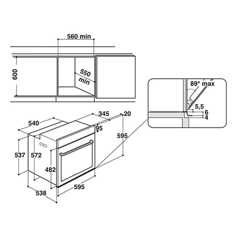 Духовой шкаф встраиваемый W9OM24S1PBSS Whirlpool