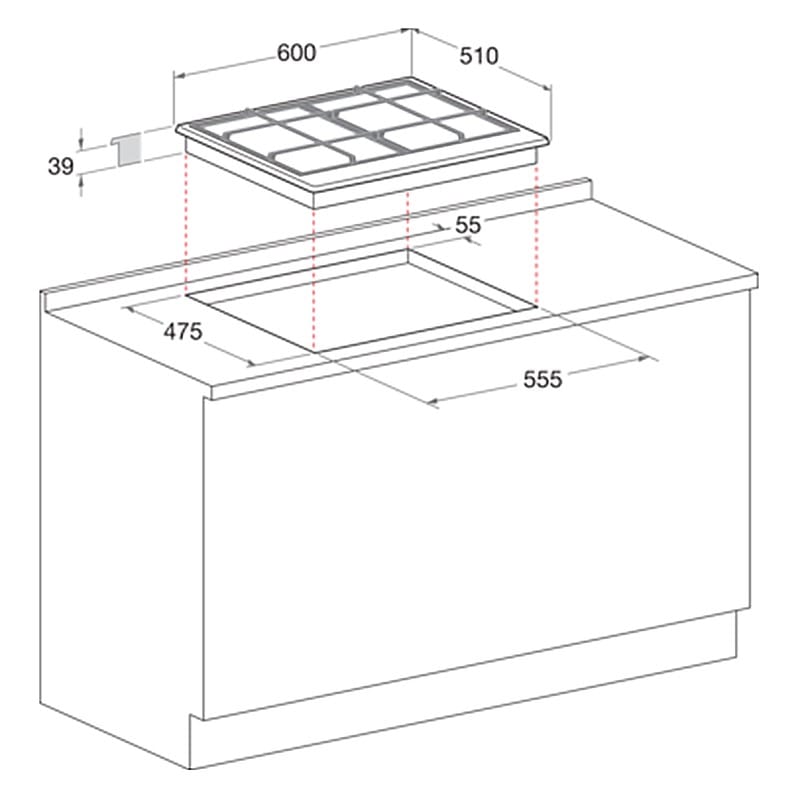 Газова варильна поверхня GMT6422OW Whirlpool