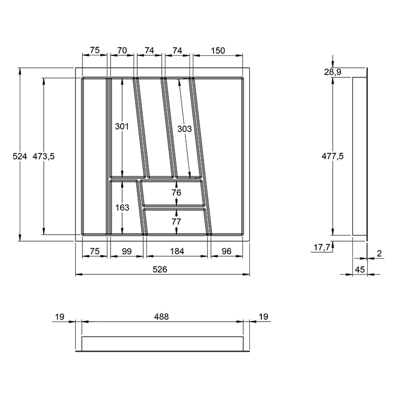 Организация OrgaTray 740 серебро, пластик L=550 W=600 AvanTech YOU (9302728) Hettich Организация OrgaTray 740 серебро, пластик L=550 W=600 AvanTech YOU (9302728) Hettich