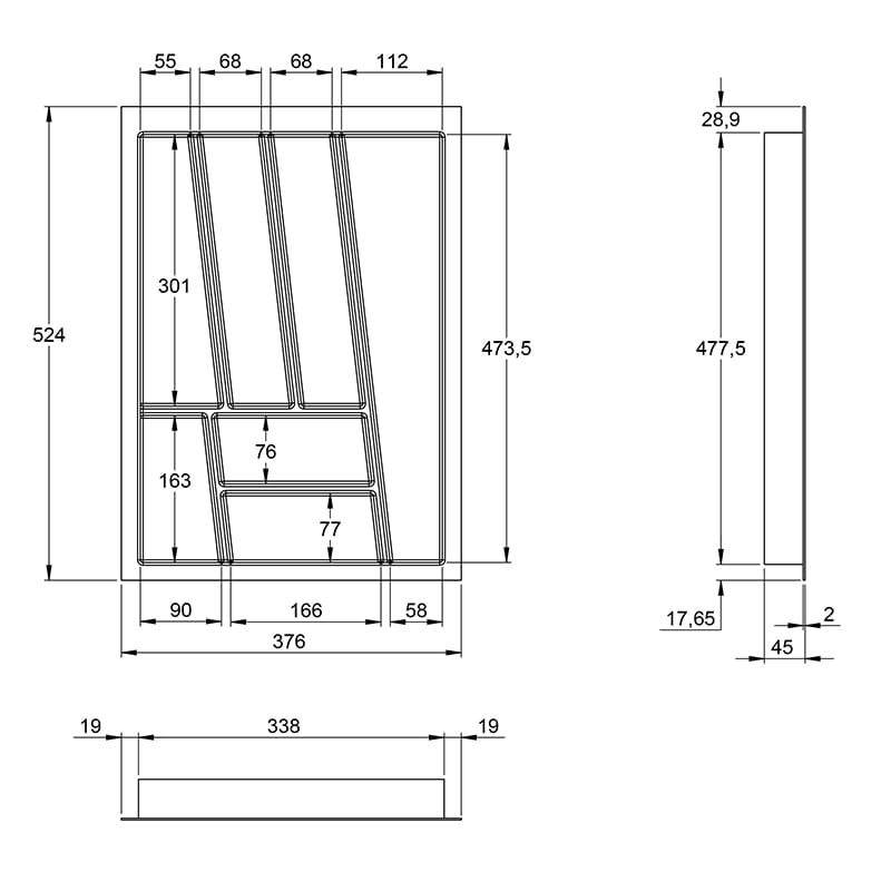 Організація OrgaTray 740 біла, пластик L=550мм W=450мм AvanTech YOU (9302753) Hettich Організація OrgaTray 740 біла, пластик L=550мм W=450мм AvanTech YOU (9302753) Hettich
