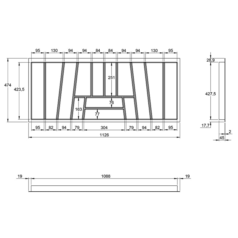 Организация OrgaTray 740 антрацит, пластик L=500 W=1200 AvanTech YOU (9302777) Hettich Организация OrgaTray 740 антрацит, пластик L=500 W=1200 AvanTech YOU (9302777) Hettich