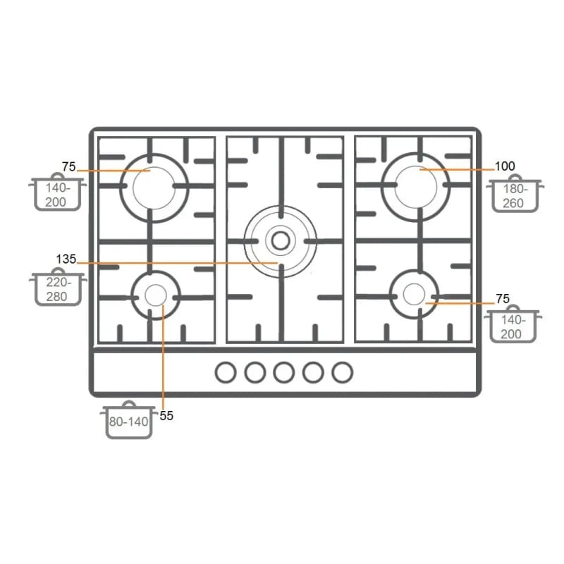 Газовая поверхность кремовая FHGR 2795 VGHT Fabiano