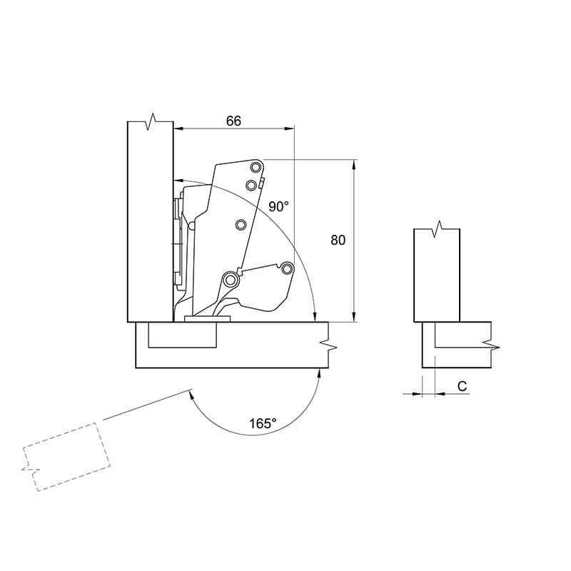 Петля Clip-on, 165°, Sensys 8687, накладная, без пруж., трансформер, никель (9099660) Hettich Петля Clip-on, 165°, Sensys 8687, накладная, без пруж., трансформер, никель (9099660) Hettich