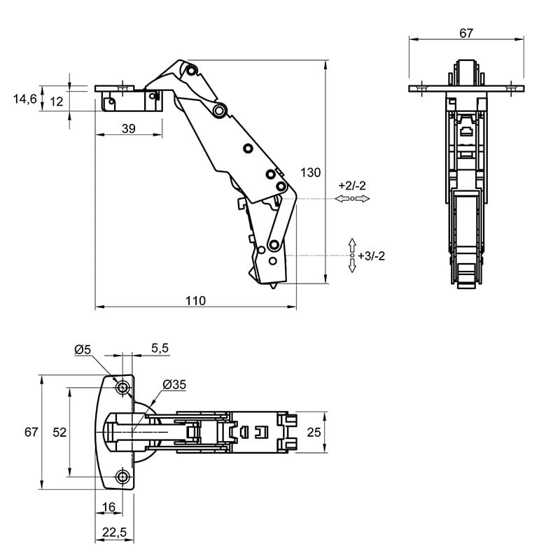 Петля Clip-on, 165°, Sensys 8687, накладная, без пруж., трансформер, никель (9099660) Hettich Петля Clip-on, 165°, Sensys 8687, накладная, без пруж., трансформер, никель (9099660) Hettich