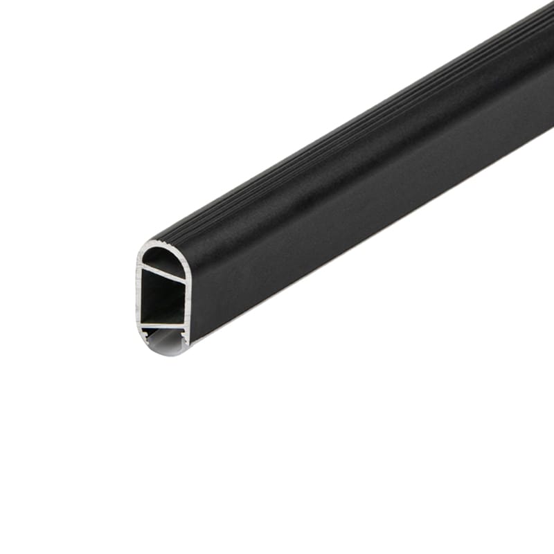 Труба овальна з пазом для LED-стрічки і мол. лінзою Lumine 30х15, алюміній, чорний