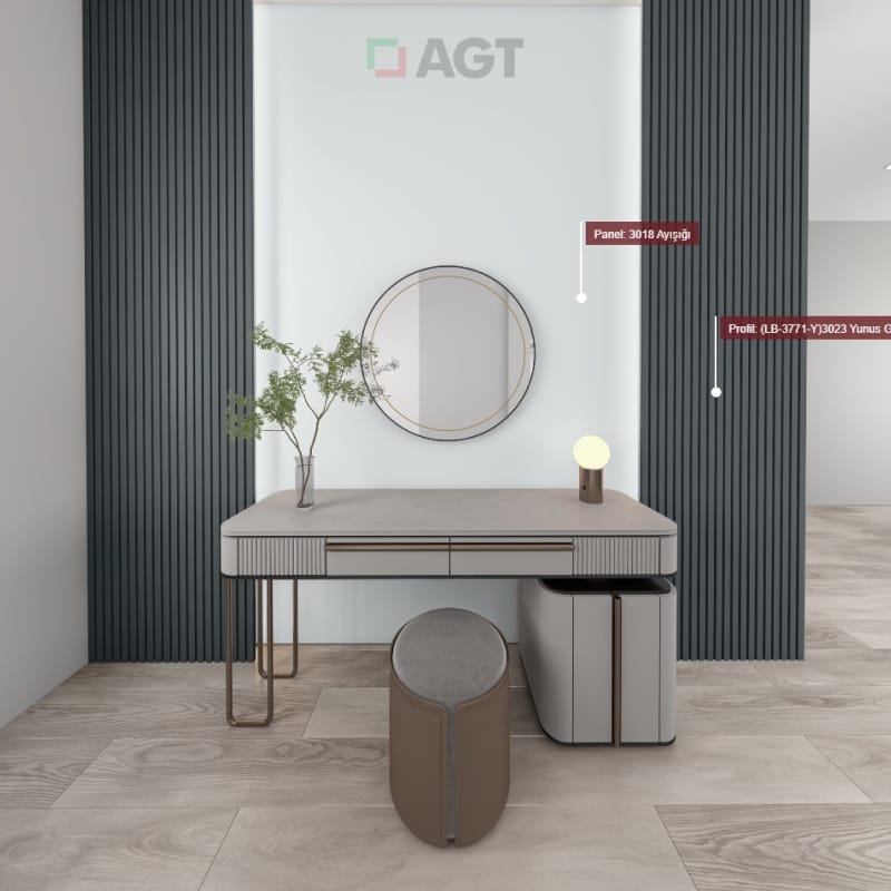 Стеновая панель AGT LB-3771 3023 Темно-серый Supramat 2800х121х18мм