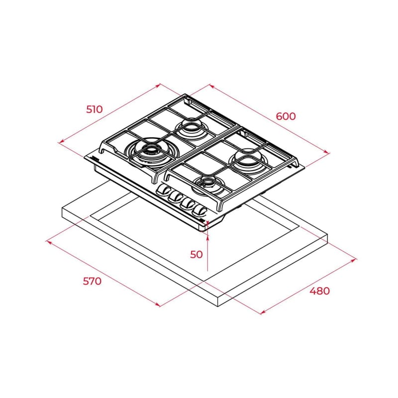 Газова поверхня GBC 64100 WH Teka (112580036) Газова поверхня GBC 64100 WH Teka (112580036)