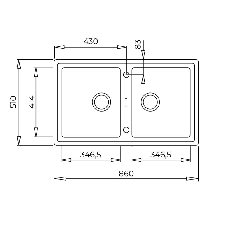 Мойка STONE 90 B-TG 2B Tegranit черный металлик Teka (115260010) Мойка STONE 90 B-TG 2B Tegranit черный металлик Teka (115260010)