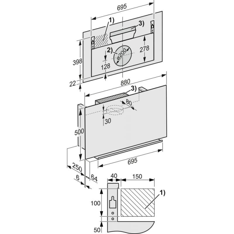 Вытяжка пристенная DA 9091 OBSW черный обсидиан Miele