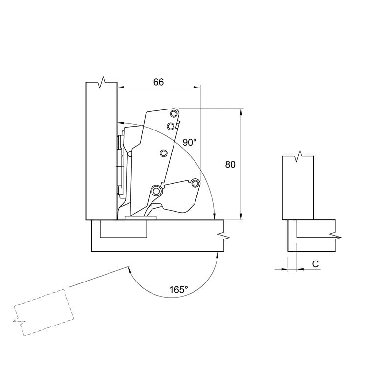 Петля Clip-on, 165°, Sensys 8687, накладная, без пруж., трансформер, черн. обсид. (9091769) Hettich Петля Clip-on, 165°, Sensys 8687, накладная, без пруж., трансформер, черн. обсид. (9091769) Hettich