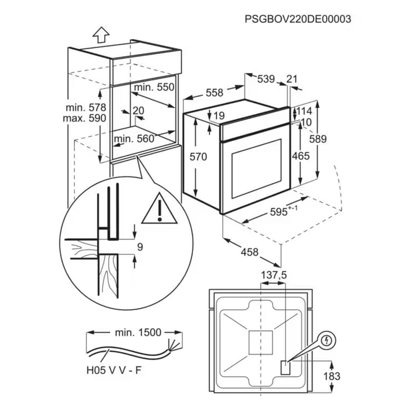 Духовой шкаф EOF3H50BK черный Electrolux