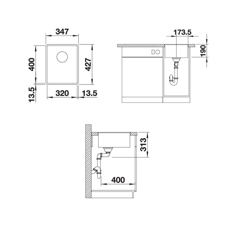 Мойка SUBLINE 320-F SILGRANIT (в уровень) вулканический серый BLANCO (527342) Мойка SUBLINE 320-F SILGRANIT (в уровень) вулканический серый BLANCO (527342)