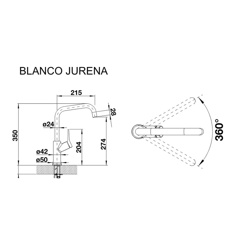 Змішувач JURENA хром BLANCO (520764)