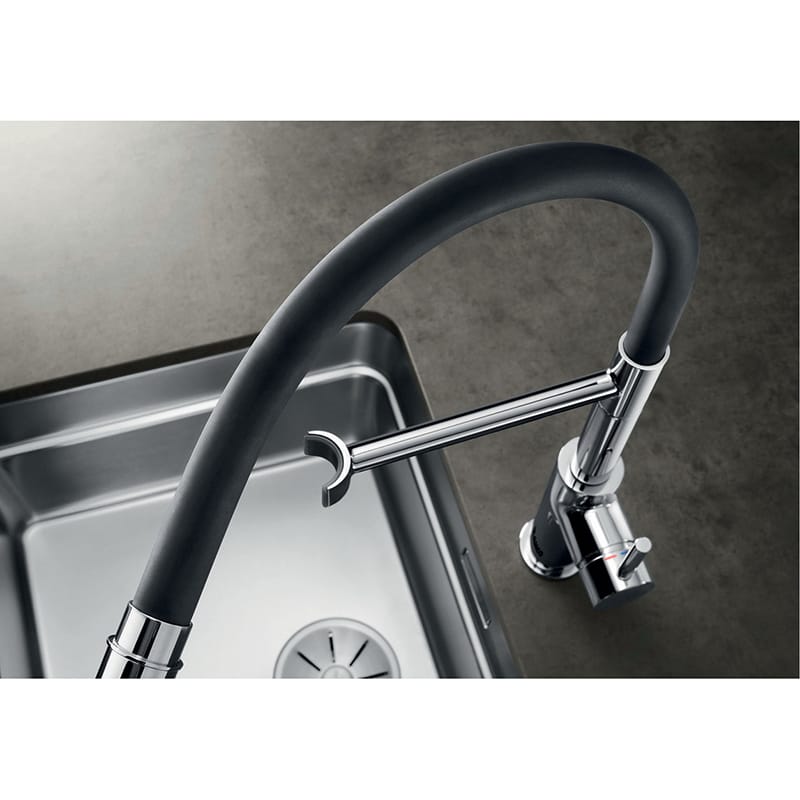 Смеситель CATRIS-S Flexo PVD steel нерж. сталь BLANCO (525792)