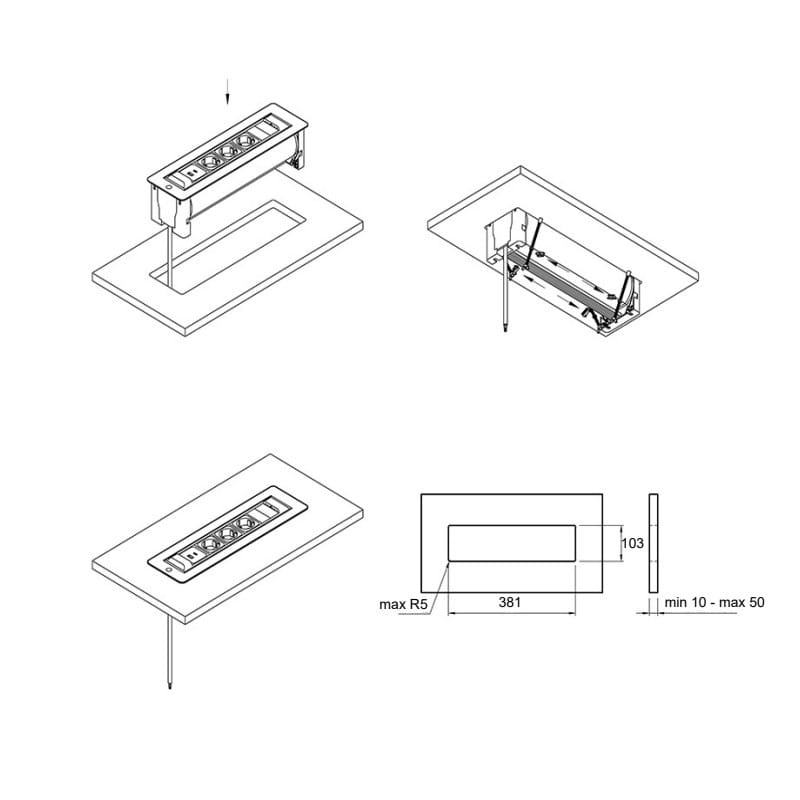 VersaTURN 3.0 Розеточный блок, 2 розетки + 1 USB (5В, 2,1A) +2 RJ45, 110-220В, 16A, IP20, сенсор, бе VersaTURN 3.0 Розеточный блок, 2 розетки + 1 USB (5В, 2,1A) +2 RJ45, 110-220В, 16A, IP20, сенсор, бе