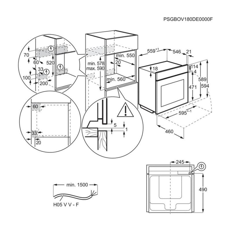 Духовой шкаф KOEBP39WX черный/нерж. сталь Electrolux