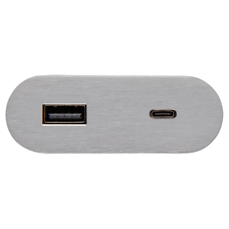 VersaPICK USB-розетка овальна, 1 USB порту (5V/9V, 3А/2A), 110-220V, IP20, ZAMAK, нержавіюча сталь (06029Z00057)
