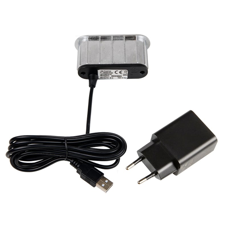 VersaPICK USB-розетка овальна, 1 USB порту (5V/9V, 3А/2A), 110-220V, IP20, ZAMAK, нержавіюча сталь (06029Z00057)