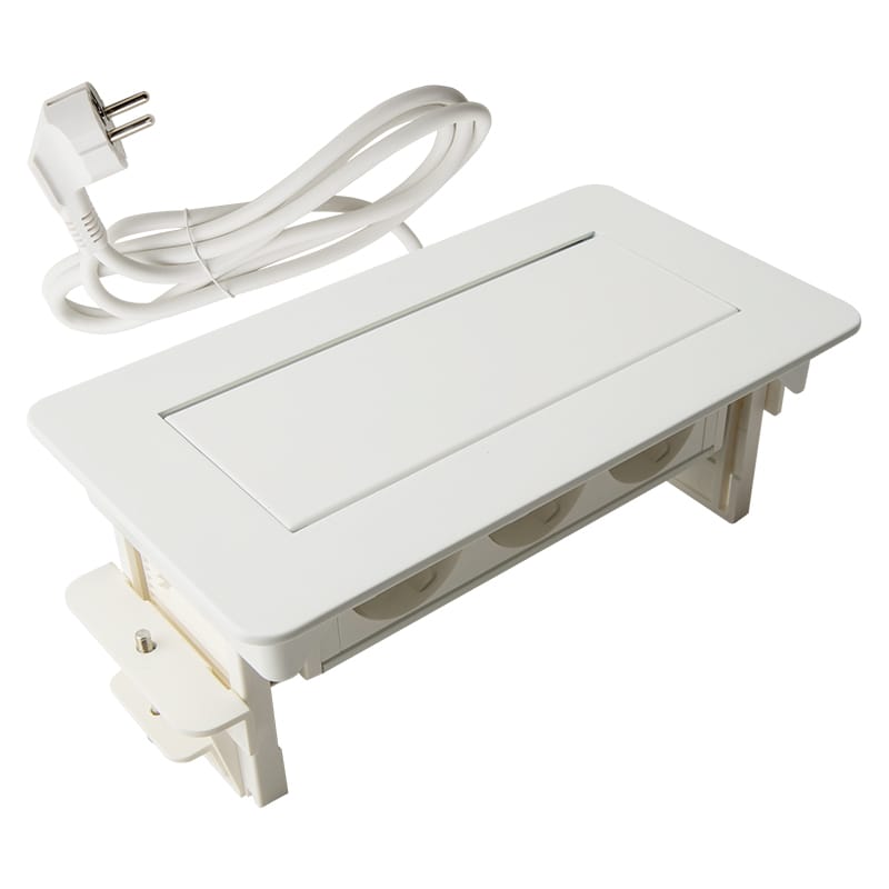 Встроенный розеточный блок Lumine SPACE 2xрозетки, 2xUSB A+C (15,5W), белый