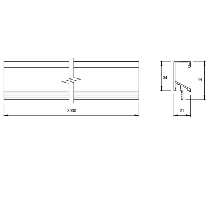 Ручка Marella M 16029 L=3000mm черный металлик, 18 мм (м.п.) Ручка Marella M 16029 L=3000mm черный металлик, 18 мм (м.п.)