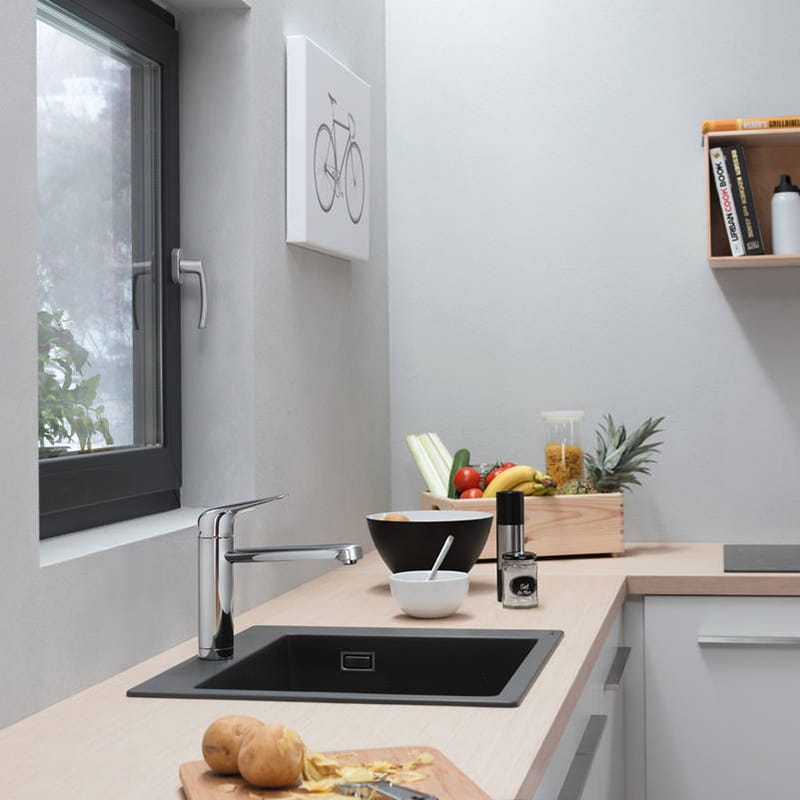 Мойка кухонная гранит S51 без крыла накладная, серый бетон Hansgrohe (43312380) Мойка кухонная гранит S51 без крыла накладная, серый бетон Hansgrohe (43312380)