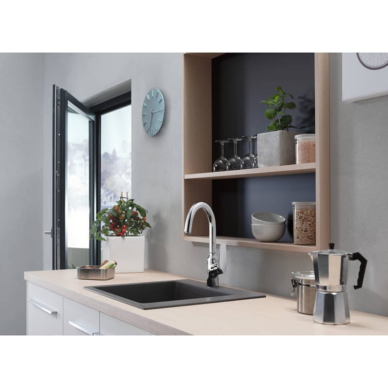 Мойка кухонная гранит S51 без крыла накладная, серый бетон Hansgrohe (43312380) Мойка кухонная гранит S51 без крыла накладная, серый бетон Hansgrohe (43312380)