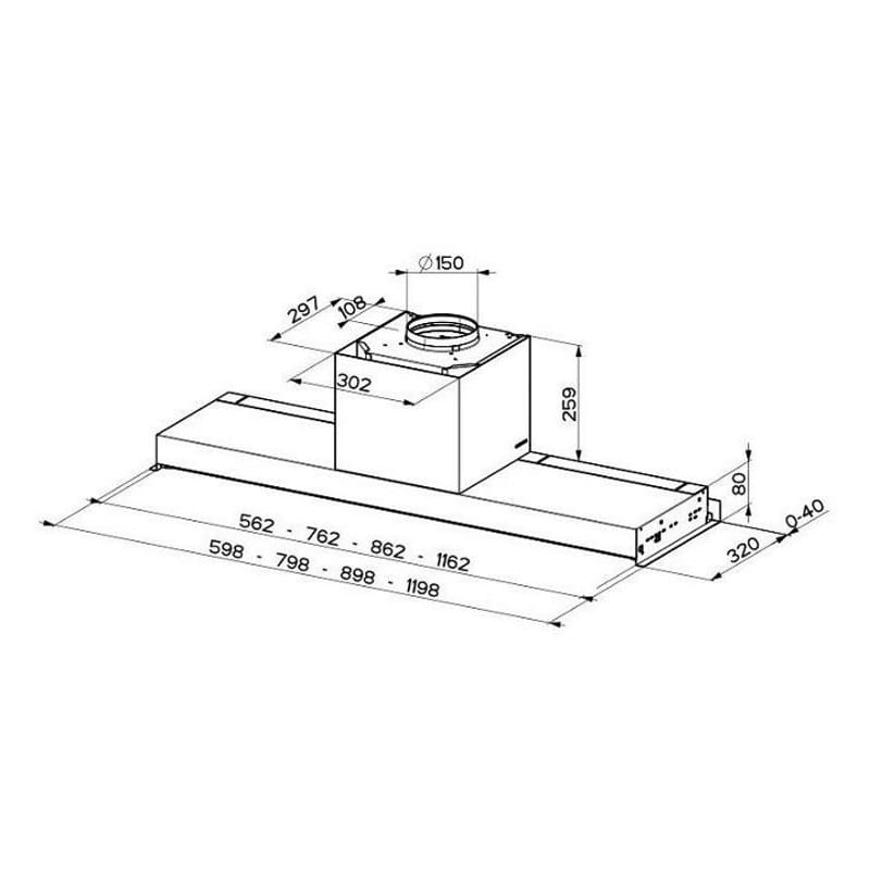 Вытяжка встраиваемая In-Nova Touch Wh/X A60, нерж./белый Faber (305.0611.157) Вытяжка встраиваемая In-Nova Touch Wh/X A60, нерж./белый Faber (305.0611.157)