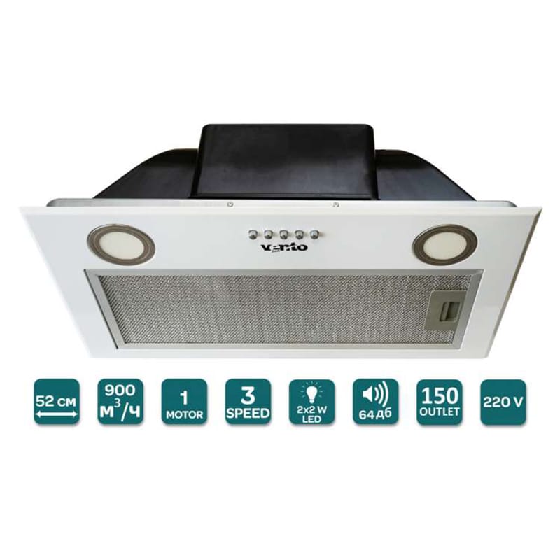 Встраиваемая вытяжка PUNTO 52 WH (900) PB PC VENTOLUX Встраиваемая вытяжка PUNTO 52 WH (900) PB PC VENTOLUX