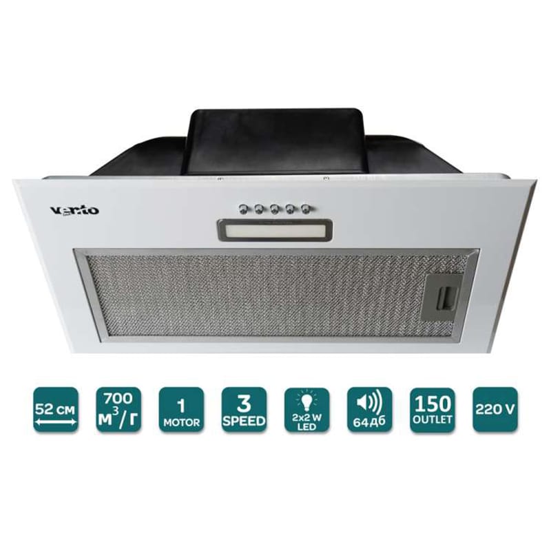 Встраиваемая вытяжка PUNTO 52 WH (700) PB PC VENTOLUX