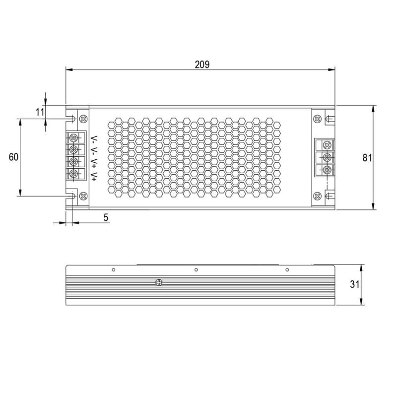 Блок питания для LED, 250W, 24V, IP20, метал. корпус