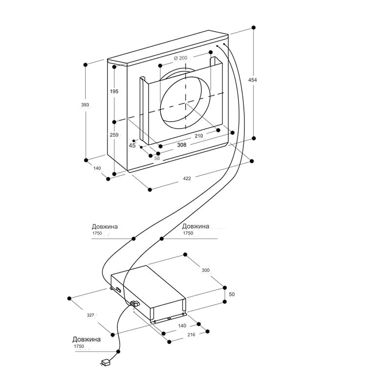 Виносний блок вентилятора AR401142 1050 м³/год. GAGGENAU