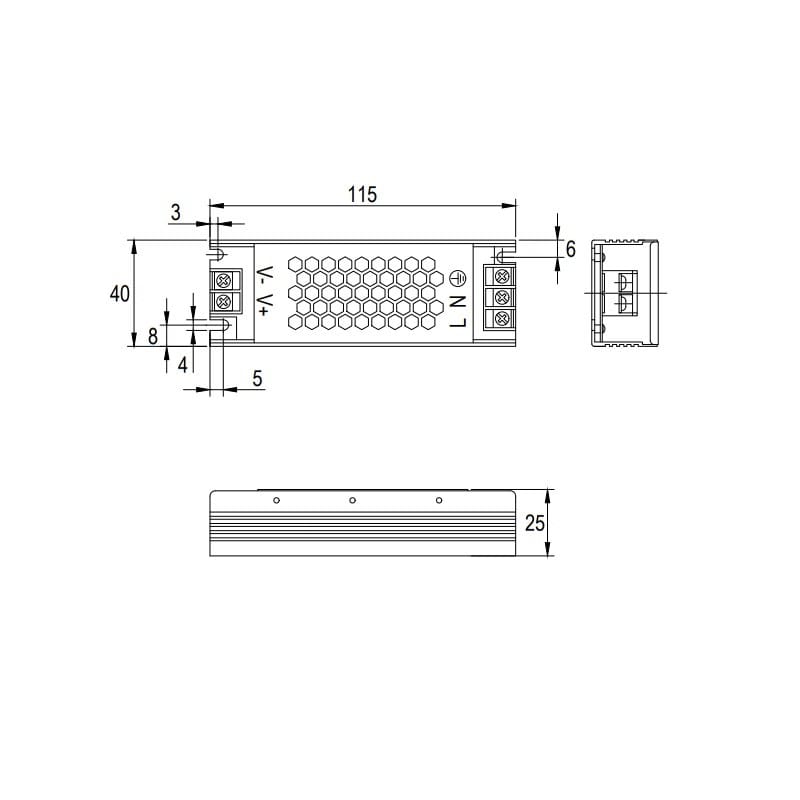 Блок живлення для LED 25W, 12V, IP20, металевий корпус Блок живлення для LED 25W, 12V, IP20, металевий корпус