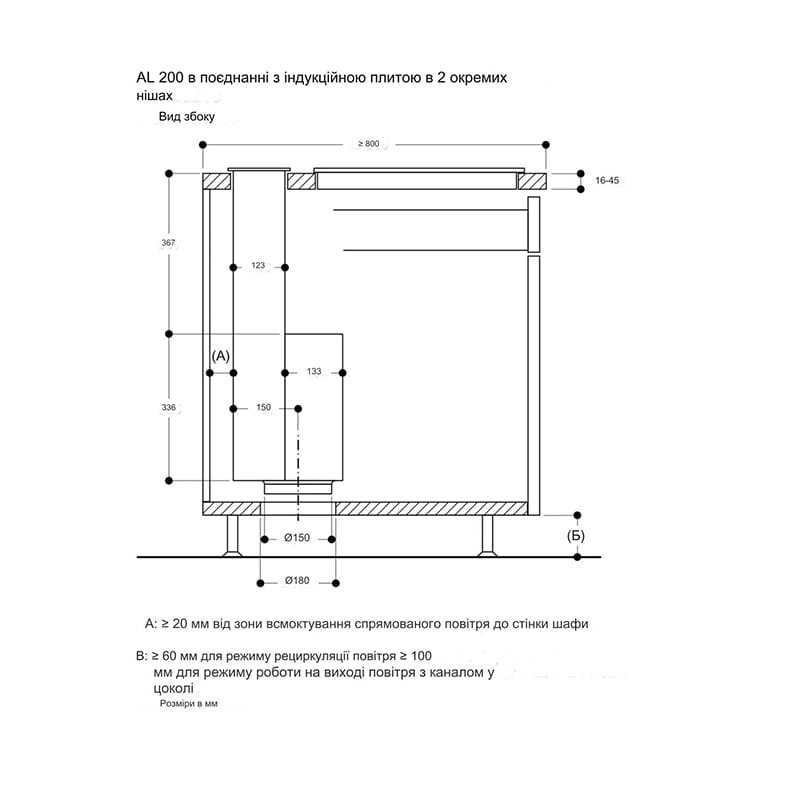 Витяжка вбудована в стільницю AL200180 90см. нержавіюча сталь GAGGENAU