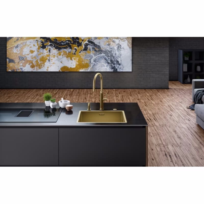 Змішувач Mythos Masterpiece Pull Out (ламінарний потік) і душем, PVD gold Franke (115.0711.558)