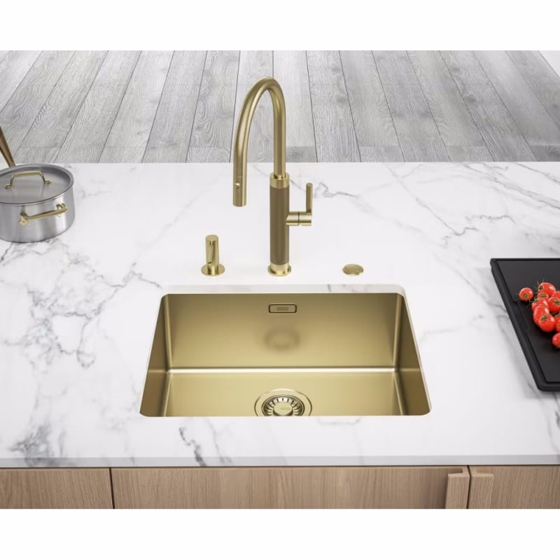 Змішувач Mythos Masterpiece Pull Out (ламінарний потік) і душем, PVD gold Franke (115.0711.558)