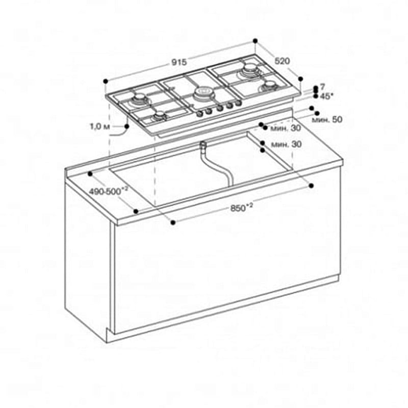 Газовая варочная поверхность CG291210 нержавеющая сталь GAGGENAU Газовая варочная поверхность CG291210 нержавеющая сталь GAGGENAU
