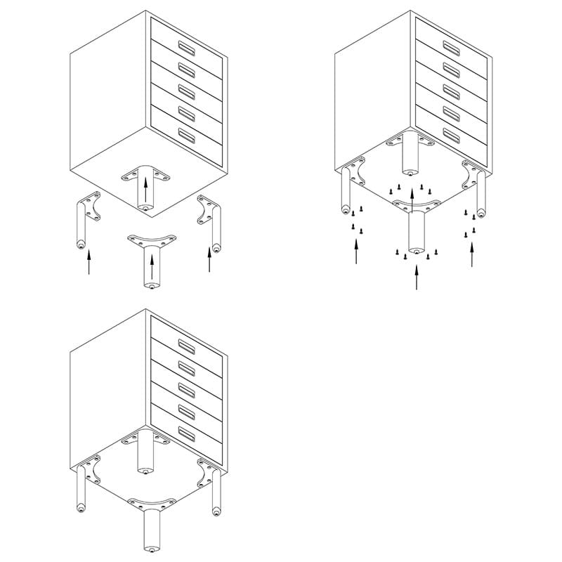 Ніжка меблева Ferro Fiori M 12070, h=140, max 200кг, чорний