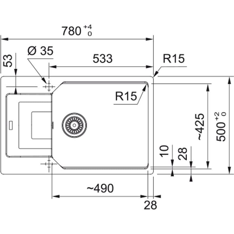 Мойка с сифоном гранит UBG 611-78 XL серый сланец Franke (114.0716.706)