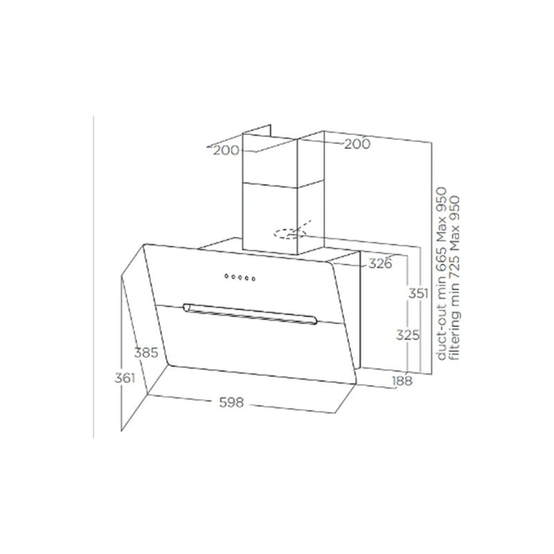 Вытяжка наклонная WISE BL/A/60см ELICA