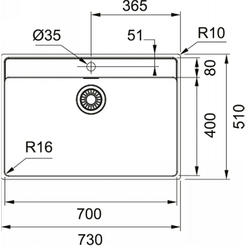 Мийка нерж. сталь MRX 210-70 TL Franke (127.0719.940)
