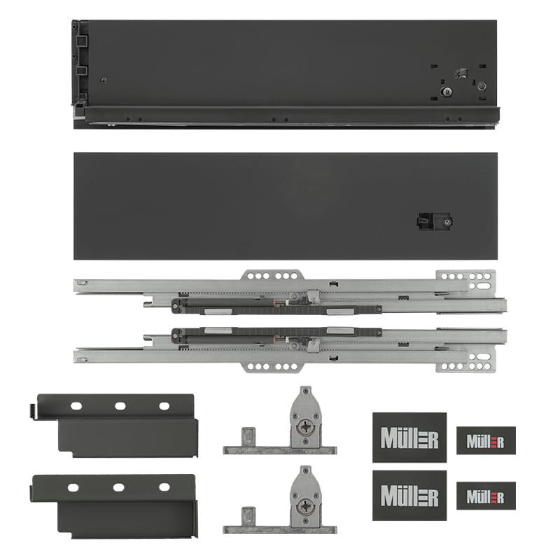 Комплект для шухляди Muller Box profi line 3D L=300 Н=127 антрацит Комплект для шухляди Muller Box profi line 3D L=300 Н=127 антрацит