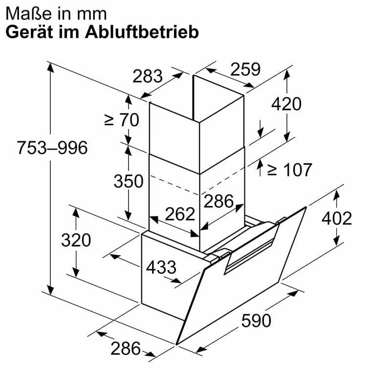 Витяжка пристінна чорна D65IFN1S0 Neff