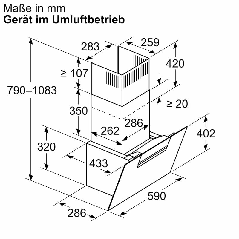 Витяжка пристінна чорна D65IFN1S0 Neff