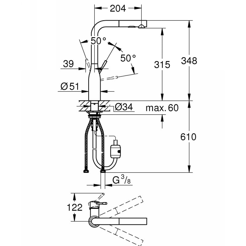 Смеситель Essence, матовый теплый закат Grohe (30270DL0) Смеситель Essence, матовый теплый закат Grohe (30270DL0)