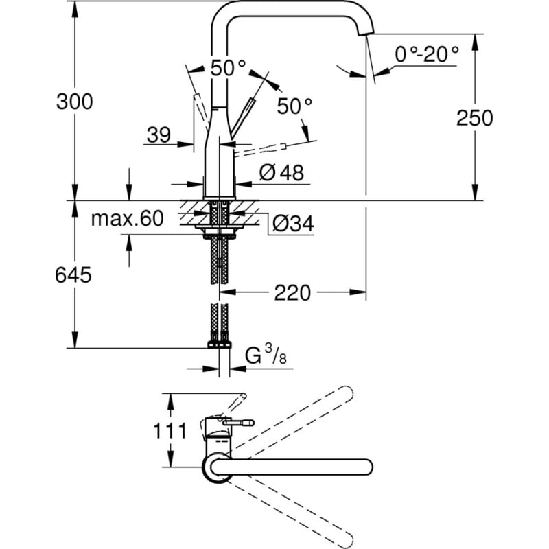 Змішувач Essence, матовий прохолодний схід сонця Grohe (30269GN0)
